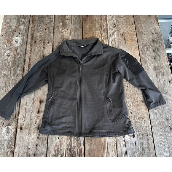 The North Face Jackets & Blazers - The North Face Womens Full Zip Grid Fleece Jacket Charcoal Gray L/G